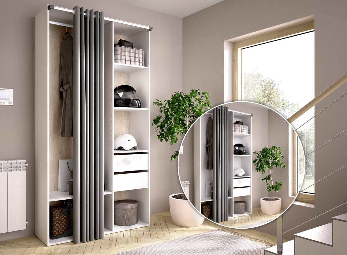 Otvorená šatníková skriňa  so závesom SUIT - ARANZ - 2