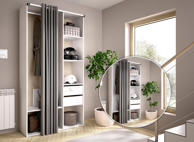 Otvorená šatníková skriňa  so závesom SUIT - ARANZ - 2