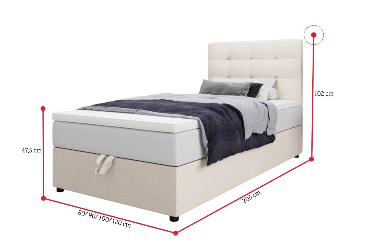 Čalúnená posteľ boxspring KING P - ROZMEROVKA - 1