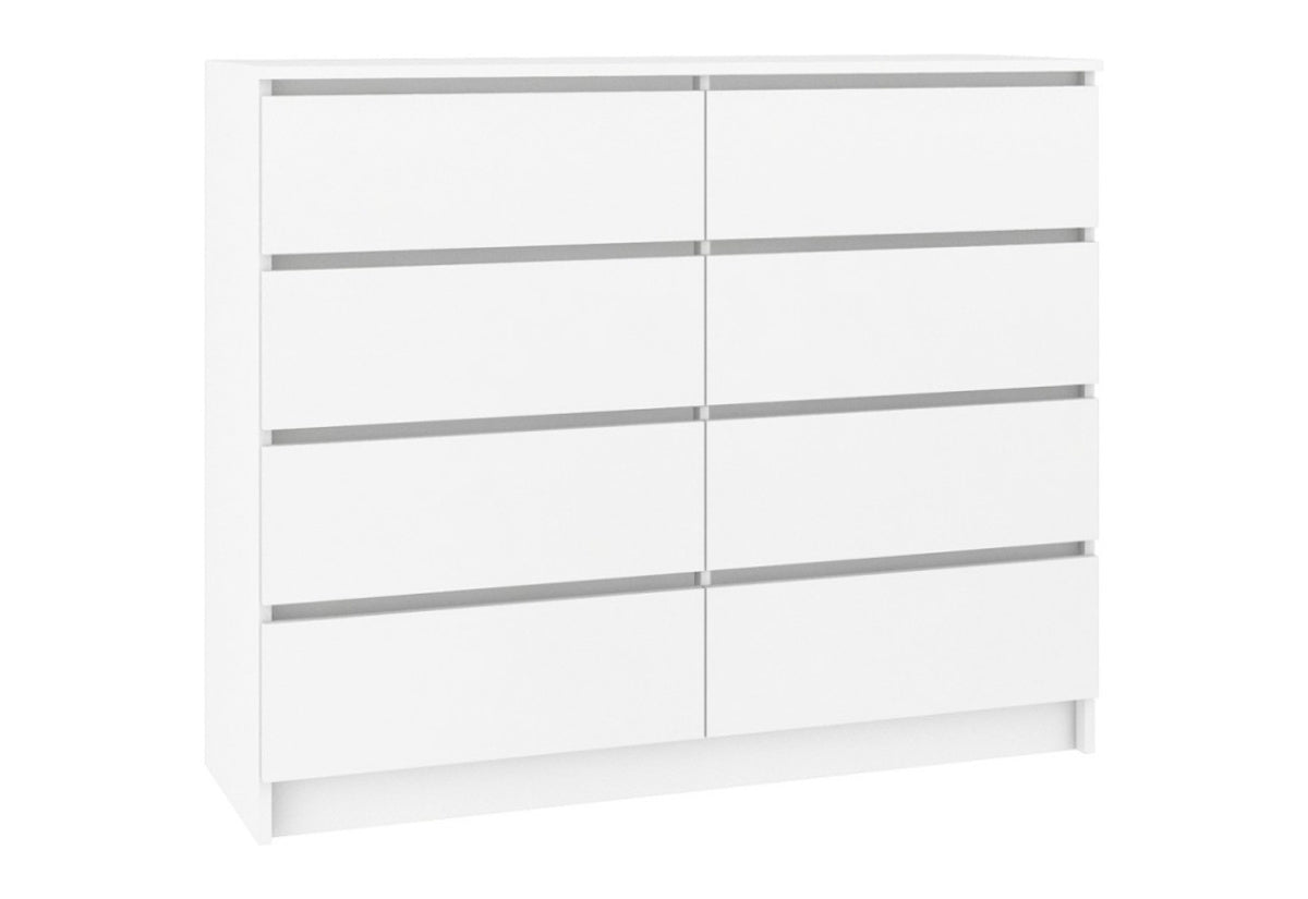 Komoda K120 8SZ, biela, 120x99x40 -  - 0