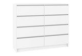 Komoda K120 8SZ, biela, 120x99x40 -  - 0