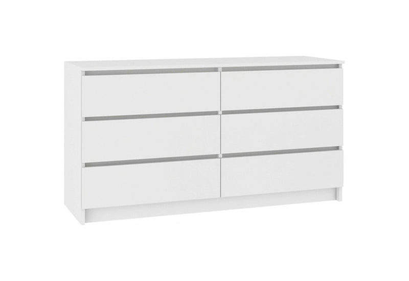 Komoda K160 6SZ, biela, 160x77x40 -  - 0