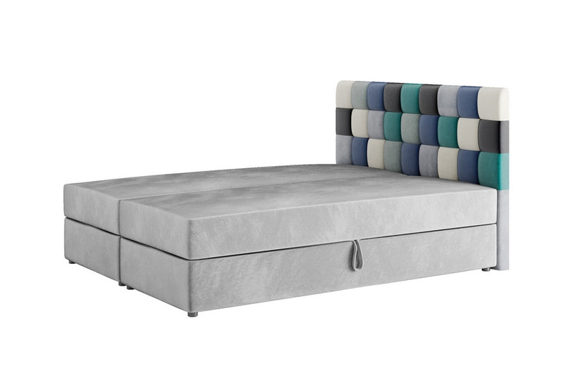 Čalúnená posteľ boxspring LEMON, 140x200, itaka 14/modrá -  - 0