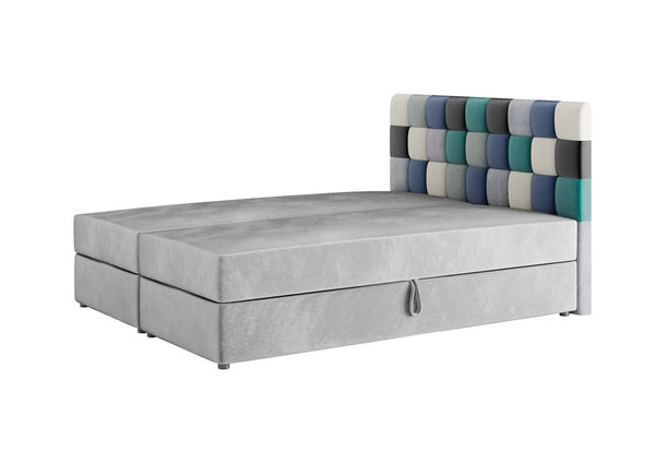 Čalúnená posteľ boxspring LEMON, 180x200, itaka 14/modrá -  - 0