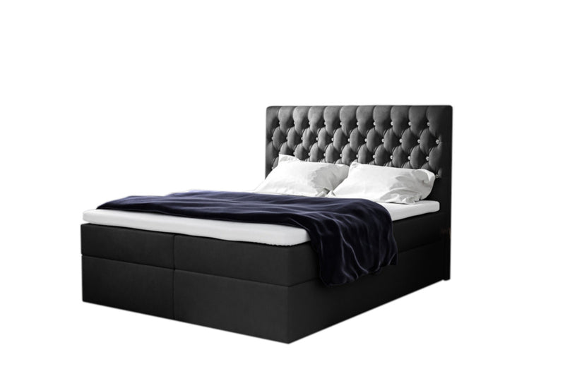 Čalúnená posteľ boxspring MONET + topper, 160x200, jasmine 100 -  - 0