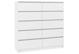 Komoda K120 10SZ, 120x121x40, biela -  - 0