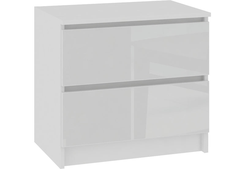 Komoda K60 2SZ, 60x55x40, biela/biela lesk -  - 0