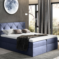 Čalúnená posteľ boxspring CRYSTAL + topper, 180x200, fancy 79 -  - 0