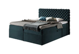 Čalúnená posteľ boxspring CHESTERFIELD + topper, 180x200, riviera 87 -  - 0