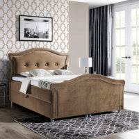 Čalúnená posteľ boxspring BEDRAN LUX + topper, 160x200, jaguar 2177 -  - 0