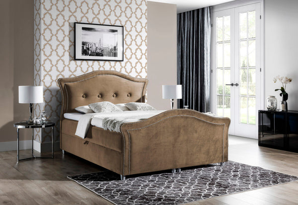Čalúnená posteľ boxspring BEDRAN LUX + topper, 160x200, jaguar 2177 -  - 0
