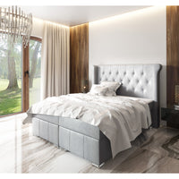 Čalúnená posteľ boxspring MASSIMO + topper, 200x200, monolith 84 -  - 0