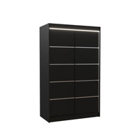Posuvná skriňa BENISSO, 120x200x58, čierna + LED -  - 0