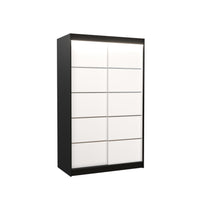 Posuvná skriňa BENISSO, 120x200x58, čierna/biela + LED -  - 0