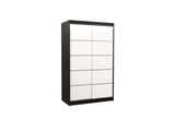 Posuvná skriňa BENISSO, 120x200x58, čierna/biela + LED -  - 0