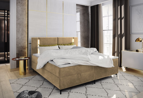 Čalúnená posteľ boxspring ALBA, 140x200, trinity 04 + topper -  - 0
