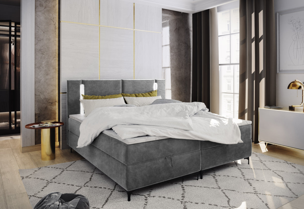 Čalúnená posteľ boxspring ALBA, 140x200, trinity 14 + topper -  - 0