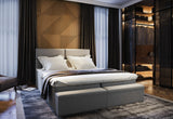Čalúnená posteľ boxspring MELFI, 140x200, sawana 21 + topper -  - 0