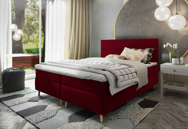 Čalúnená posteľ boxspring SANTA, 140x200, kronos 02 + topper -  - 0