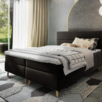 Čalúnená posteľ boxspring SANTA, 140x200, kronos 07 + topper -  - 0