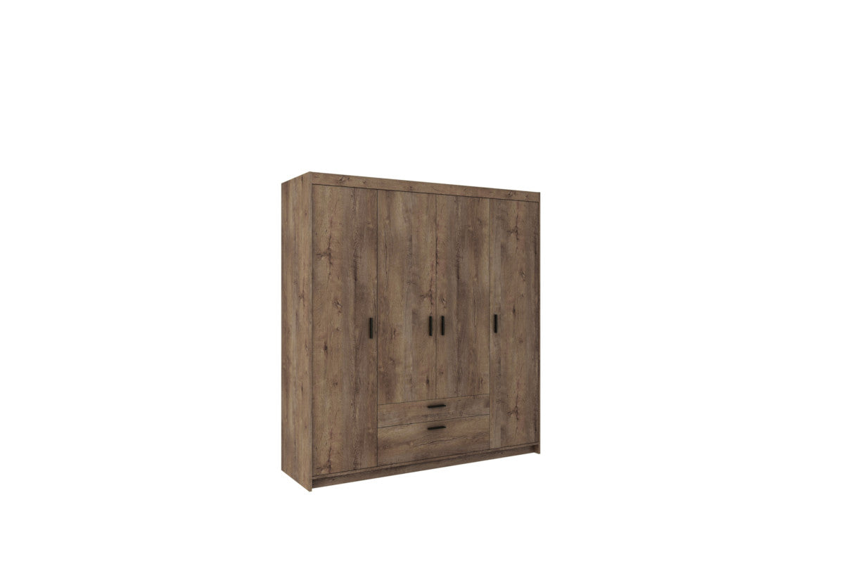 Šatníková skriň ELLENA 4D, 176x191x53, dub lefkas -  - 0