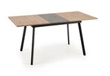Rozkladací jedálenský stôl ALBON, 120-160x76x80, dub sonoma/čierna -  - 0