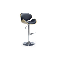 Barová stolička H44, 53x93-115x48, dub/čierna -  - 0