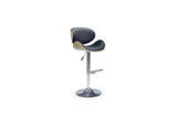 Barová stolička H44, 53x93-115x48, dub/čierna -  - 0
