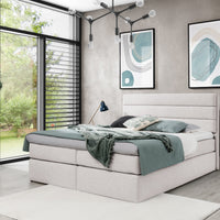 Čalúnená posteľ boxspring RIVIERA + topper, 140x200, raquel 04 -  - 0