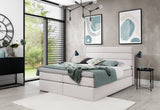 Čalúnená posteľ boxspring RIVIERA + topper, 140x200, raquel 04 -  - 0