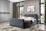 Čalúnená posteľ boxspring MALAGA + topper, 200x200, manila 19 (grafit) -  - 0