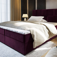 Čalúnená posteľ boxspring PRATA, 140x200, kronos 03 + topper -  - 0