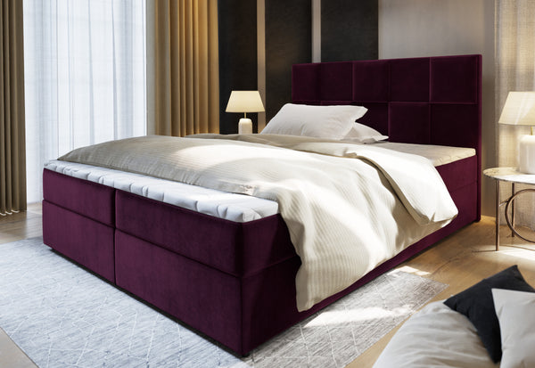 Čalúnená posteľ boxspring PRATA, 140x200, kronos 03 + topper -  - 0
