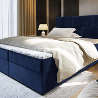 Čalúnená posteľ boxspring PRATA, 140x200, kronos 09 + topper -  - 0