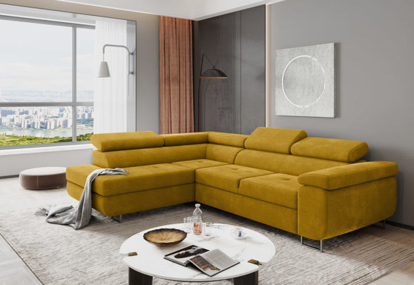 Rohová rozkladacia sedačka ASTON, 275x90x202, omega 68, ľavá -  - 0