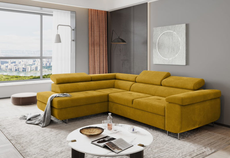 Rohová rozkladacia sedačka ASTON, 275x90x202, omega 68, ľavá -  - 0