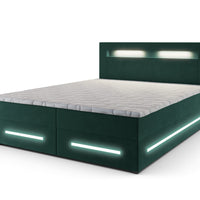 Čalúnená posteľ boxspring MANU + topper, 140x200, monolith 37 -  - 0