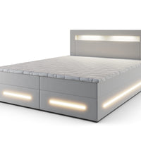 Čalúnená posteľ boxspring MANU + topper, 180x200, soft 17 -  - 0