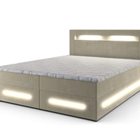 Čalúnená posteľ boxspring MANU + topper, 180x200, monolith 02 -  - 0
