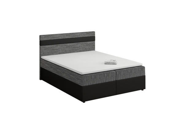 Čalúnená posteľ boxspring MODENA + topper, 140x200, kornet 02/dolaro 8 -  - 0