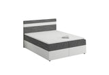 Čalúnená posteľ boxspring MODENA + topper, 140x200, kornet 02/dolaro 511 -  - 0