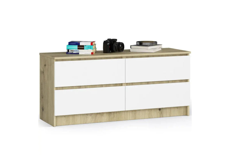 Komoda K120 4SZ, 120x55x40, artisan/biela -  - 0