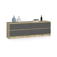Komoda K160 4SZ, 160x55x40, artisan/grafit -  - 0