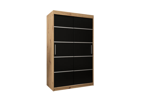 Posuvná skriňa VERONA 1 120, 120x200x62, dub artisan/čierna -  - 0