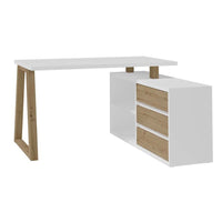 Písací stôl IWO 3, 135x76,2x65, dub artisan/biela -  - 0