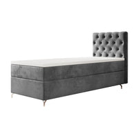 Čalúnená posteľ boxspring CHESTER, 90x200, Monolith 92, ľavá -  - 0