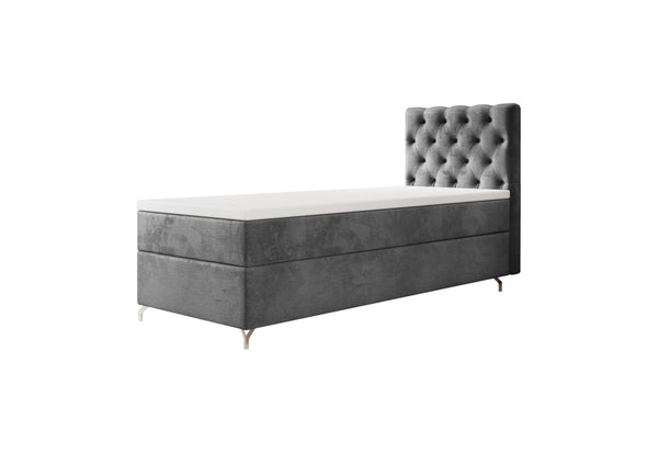 Čalúnená posteľ boxspring CHESTER, 90x200, Monolith 92, pravá -  - 0