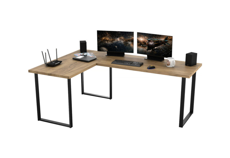 Počítačový rohový stôl VINI, 200/135x74x65, dub craft -  - 0