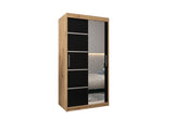 Šatníková skriňa VERONA 2, 100x200x62, dub artisan/čierna -  - 0