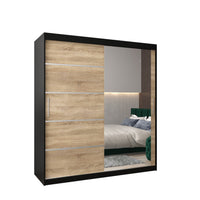Šatníková skriňa VERONA 2, 180x200x62, čierna/dub sonoma -  - 0